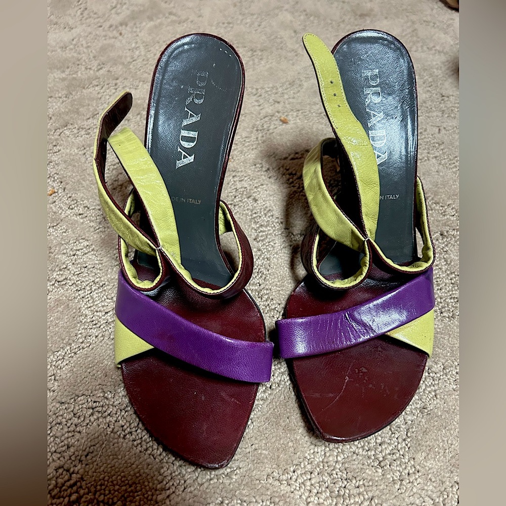 Vintage Prada heels with ankle strap